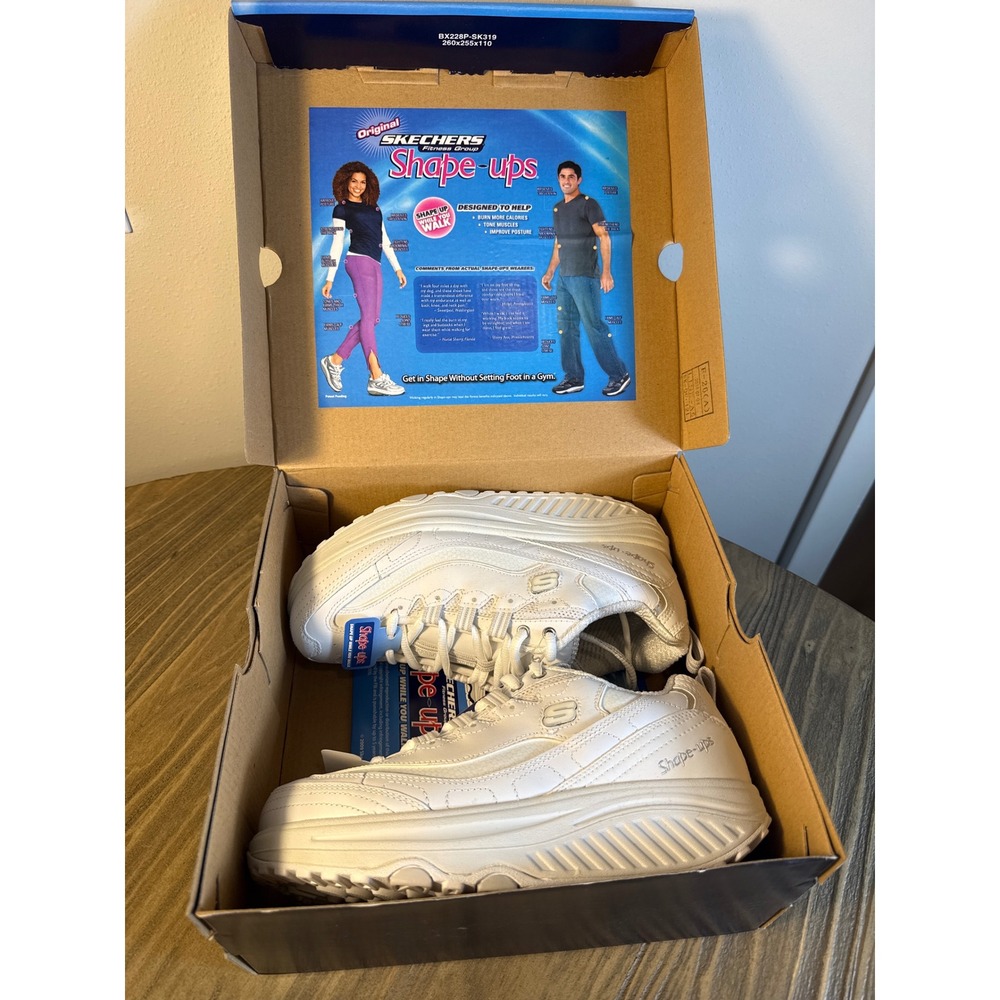 Skechers Shape-Ups Shoes Women's 6.5 Complete Set Box DVD Pamphlets White Toning - Picture 10 of 10